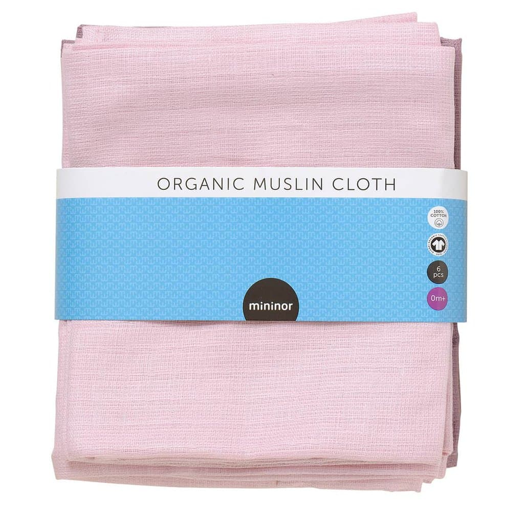 Mininor stofble økologisk rosa - lilla 6 - pak