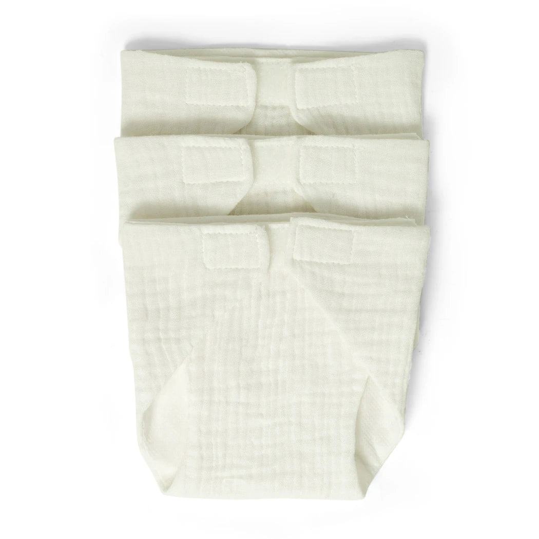 Dukkebleer i stof 3 stk - Hvide