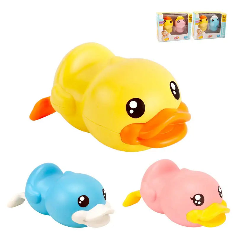 B.Duck Wind Up Bath Duck - Gul/Pink