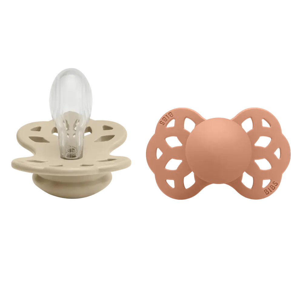 BIBS Infinity silikone - str 2 - Vanilla/Peach
