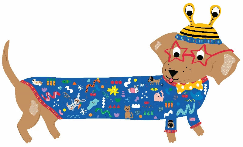 Puslespil m. formet motiv & æske 20 brikker - Pets