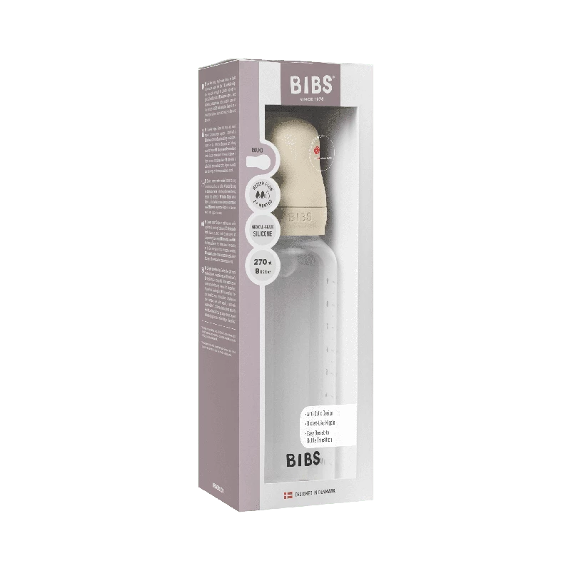 BIBS Baby Flaske Rund Latex 1 pack 270 ml Medium Flow Ivory