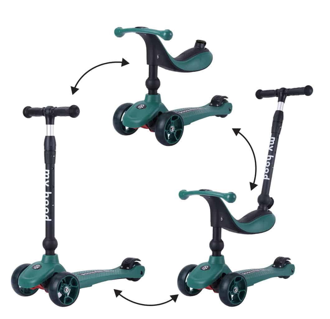 My Hood Kick'n'Ride 3i1 - Mørkegrøn