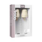 BIBS Baby Flaske Rund Latex 2 pack 270 ml Medium Flow Ivory