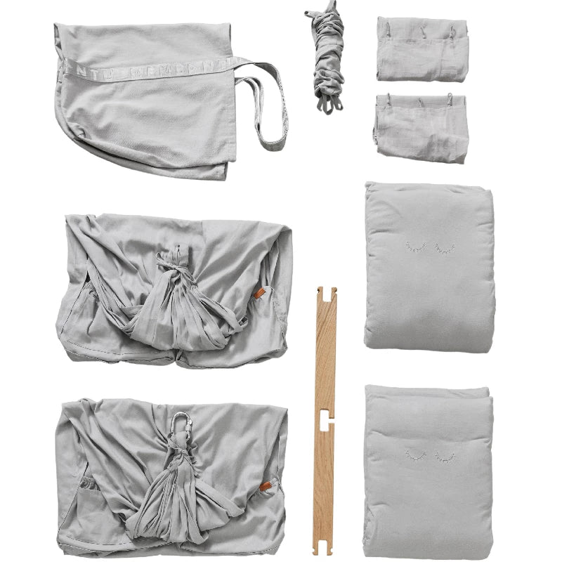 Membantu Premium tvillinge slyngevugge økologisk bomuld - grå