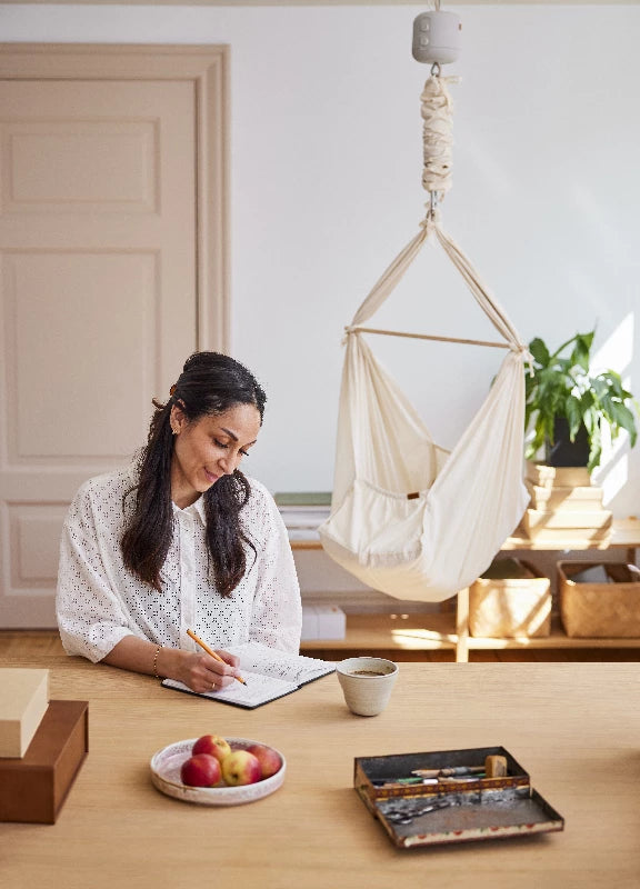 Membantu Basic slyngevugge økologisk bomuld - beige inkl. Motor