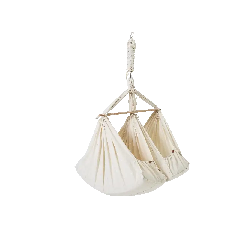 Membantu Basic tvillinge slyngevugge økologisk bomuld - beige