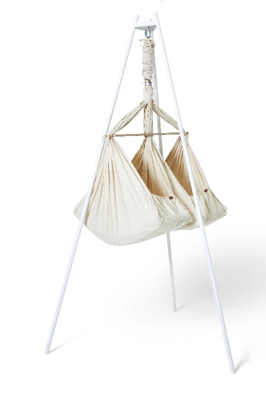 Membantu Basic tvillinge slyngevugge økologisk bomuld - beige