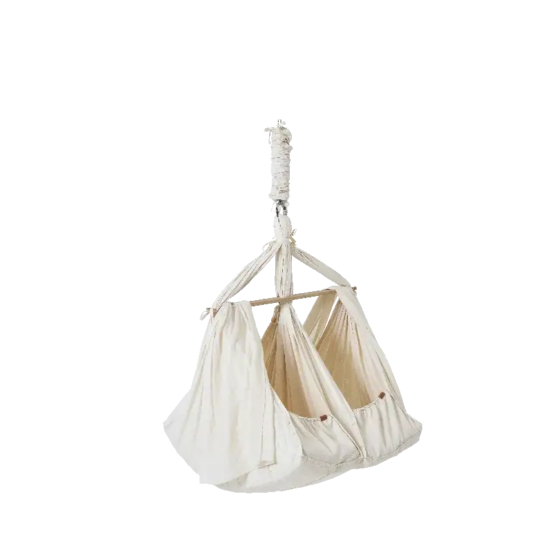 Membantu Premium tvillinge slyngevugge økologisk bomuld - beige