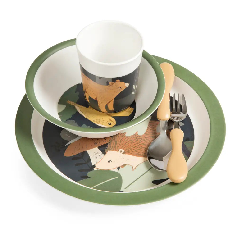 Sebra Melamin spisesæt - Nightfall - midnight green