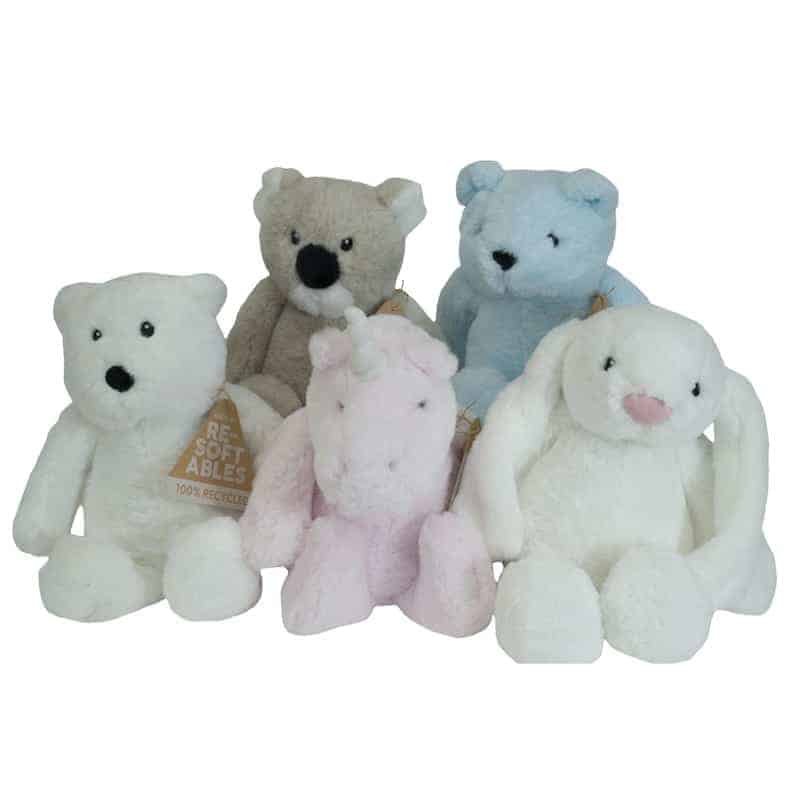 Resoftables Bamse - hvid 25 cm