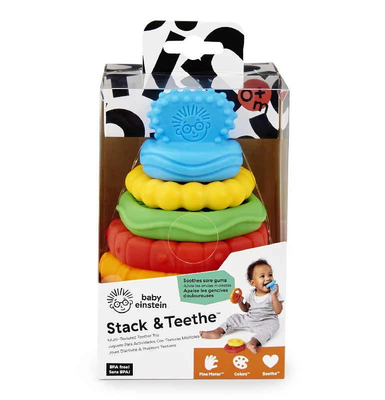Baby Einstein Stack & Teethe multi - tekstur legesæt med bideringe