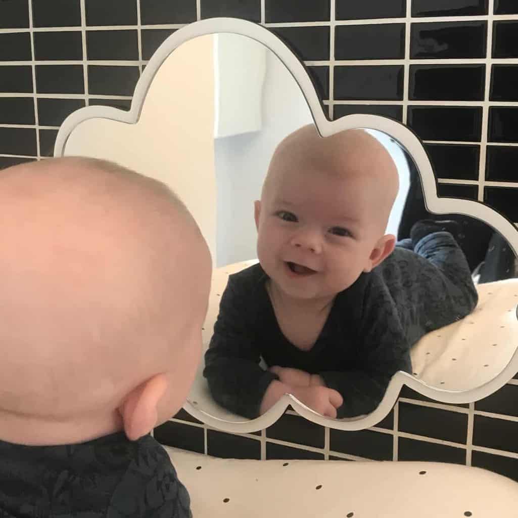 Maseliving sky spejl - hvid