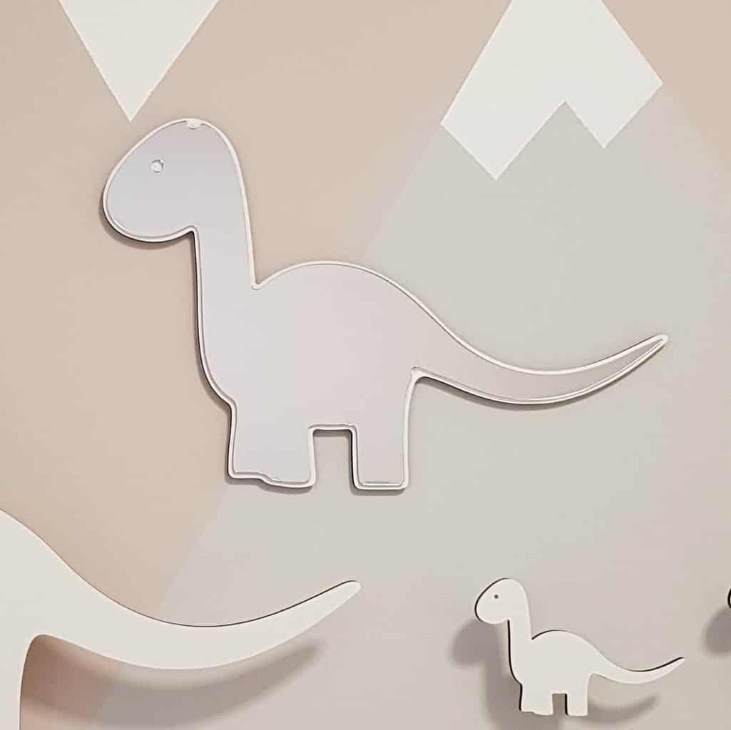 Maseliving dino spejl - hvid