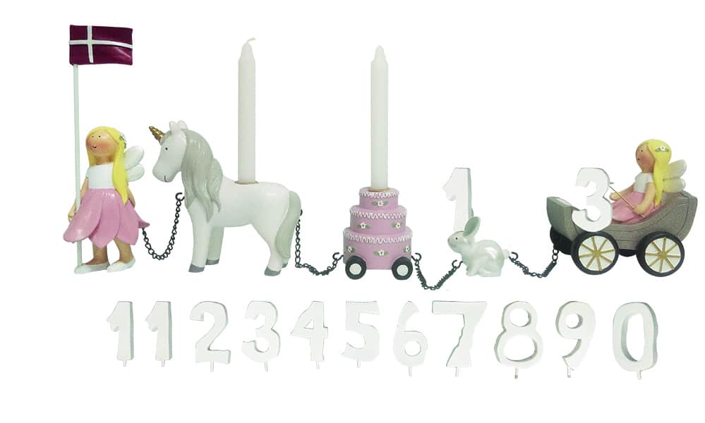 Kids By Friis Fødselsdagstog - blomsterfeer m. 11 tal