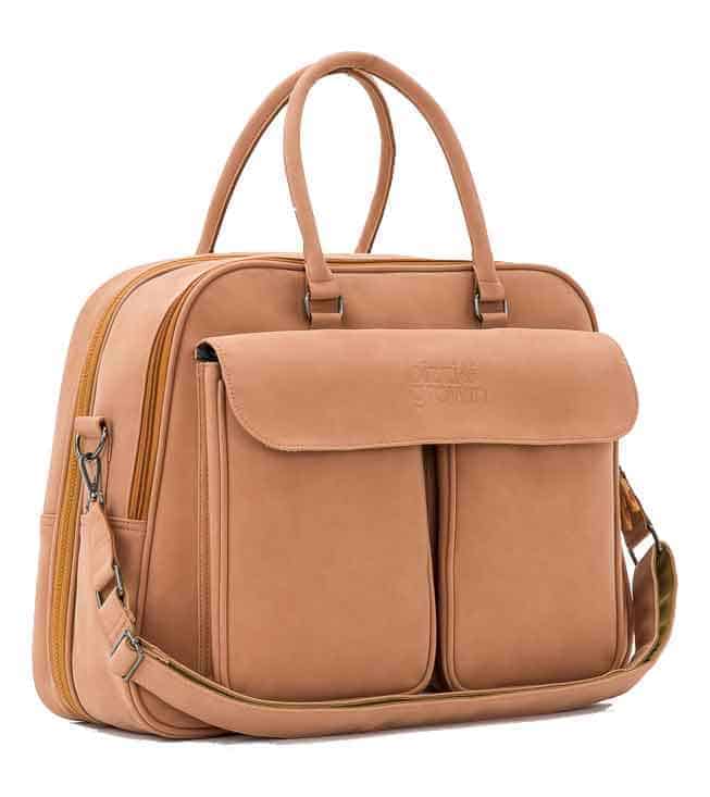 Bizzi Growin POD® Pusletaske og rejseseng - Vegan Leather - Porcini