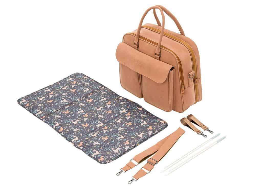 Bizzi Growin POD® Pusletaske og rejseseng - Vegan Leather - Porcini