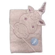 NM Badeslag mauve m/ baby enhjørning str. 75x75 cm.