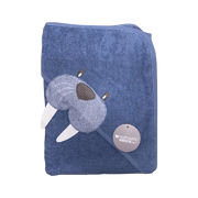 NM Badeslag midd blue m/ hvalros str. 100x100 cm.