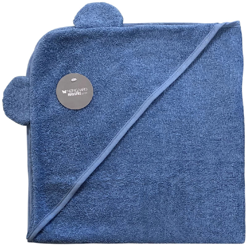 NM badeslag mellmeblå ensfarvet m/ ører 75x75 cm.