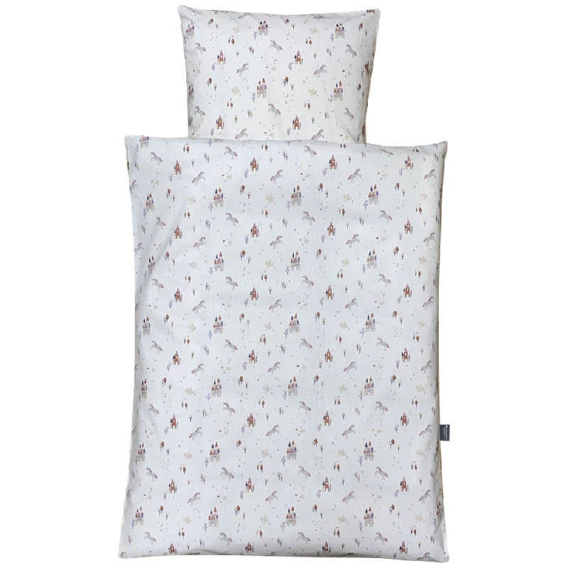 NM junior sengelinned, dess. 1193 små enhjørning og slotte