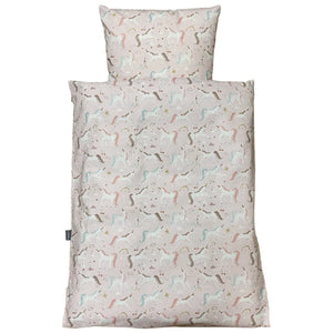 NM Baby sengelinned - rosa enhjørninger m/ farvet hår