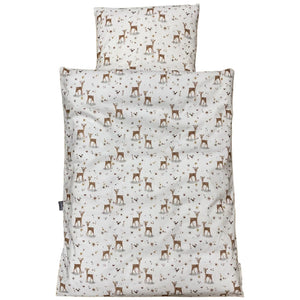 Baby sengelinned - dess. 1253 koral farvet bambi og blomster