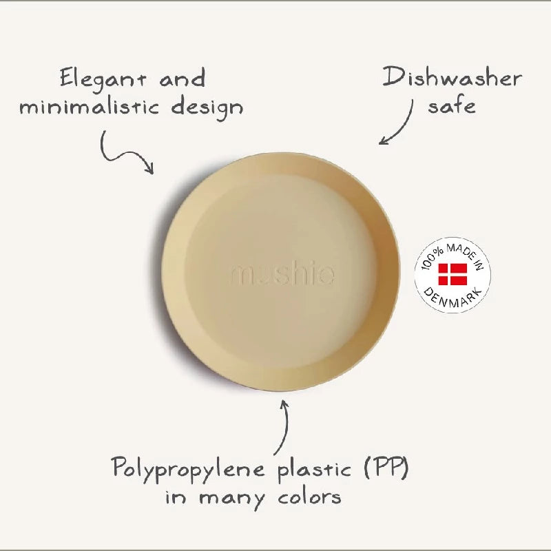 Mushie Dinner Plate round - soft lilac (set of 2 pcs)