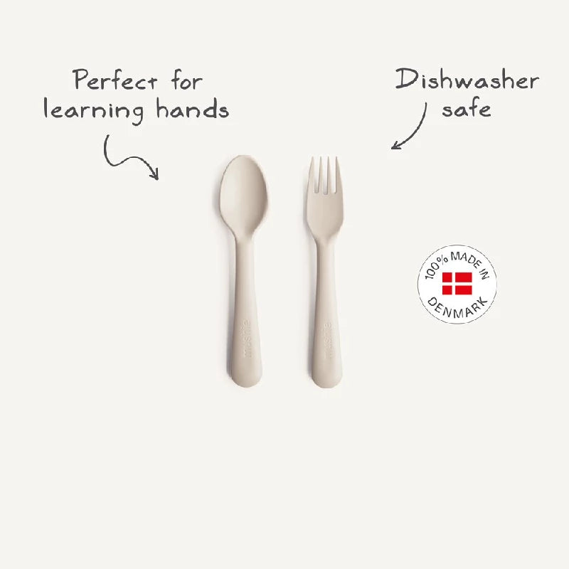 Mushie Fork & spoon - powder blue
