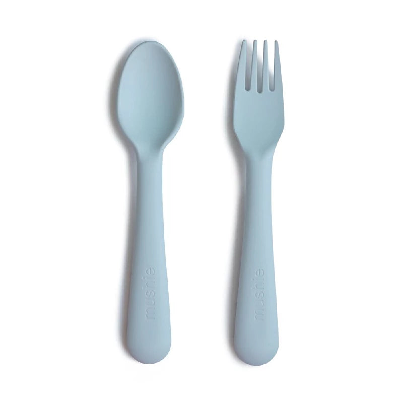 Mushie Fork & spoon - powder blue