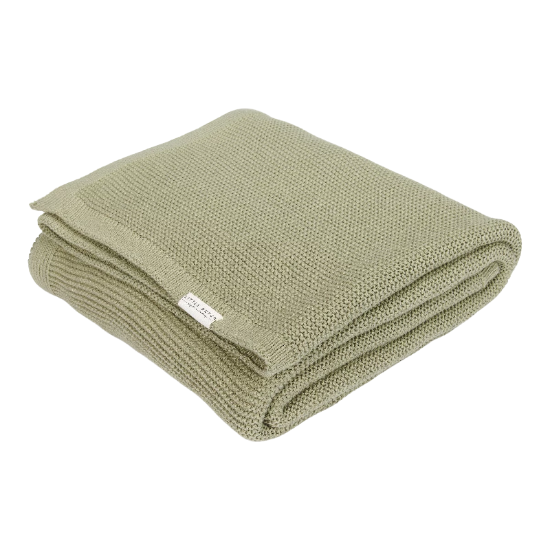 Little Dutch - Strikket Tæppe 110x140 - Olive