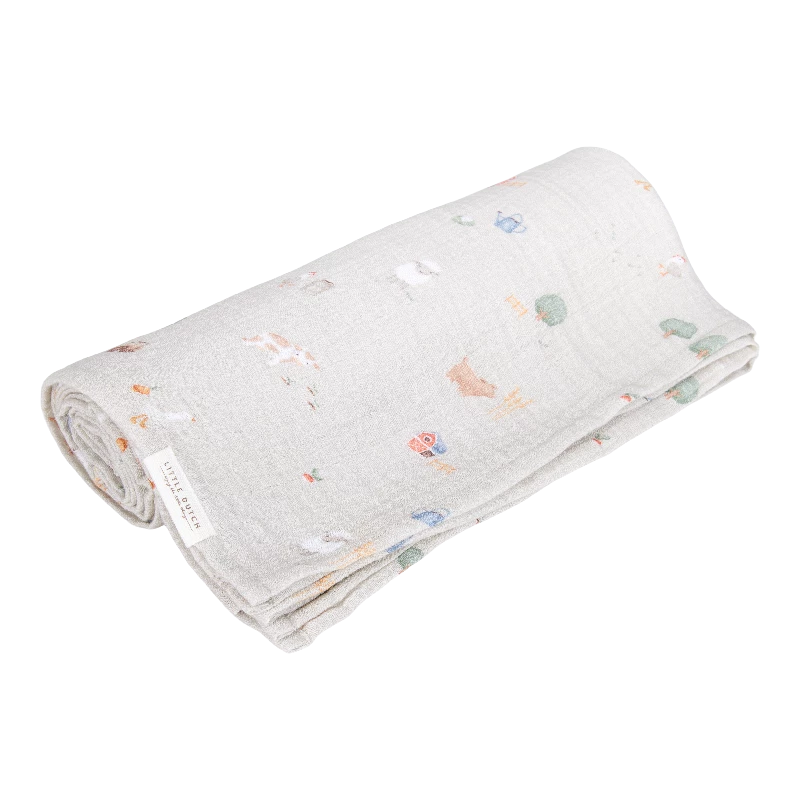 Little Dutch - Svøb 120x120 muslin - Little Farm