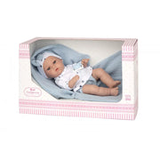 Arias Dukke Elegance Nia 33 cm m. dusty blå tæppe