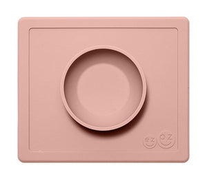 Ezpz dækkeserviet og skål i ét - Happy Bowl - Støvet Rosa