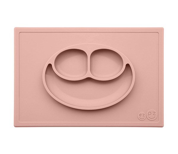 Ezpz dækkeserviet og skål i ét - Happy Mat - Støvet Rosa