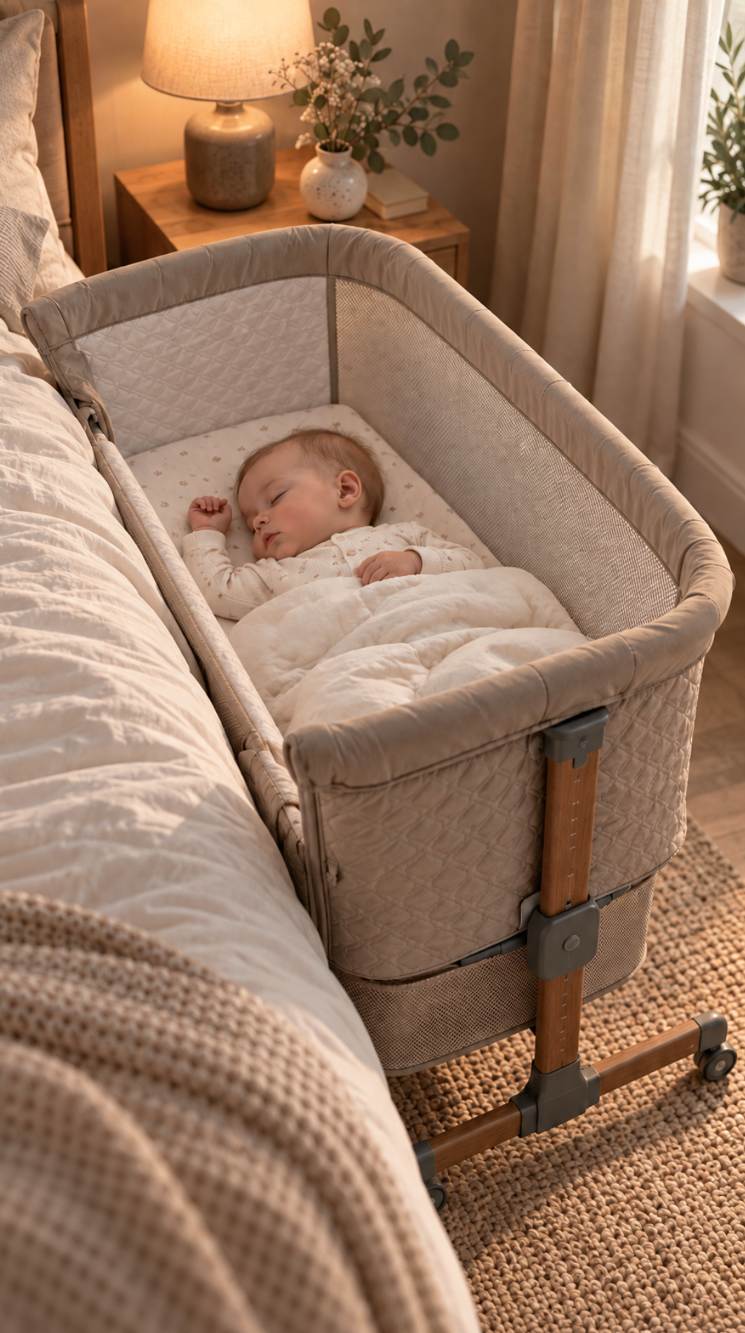 Stork Home Sidebyside vugge - Beige