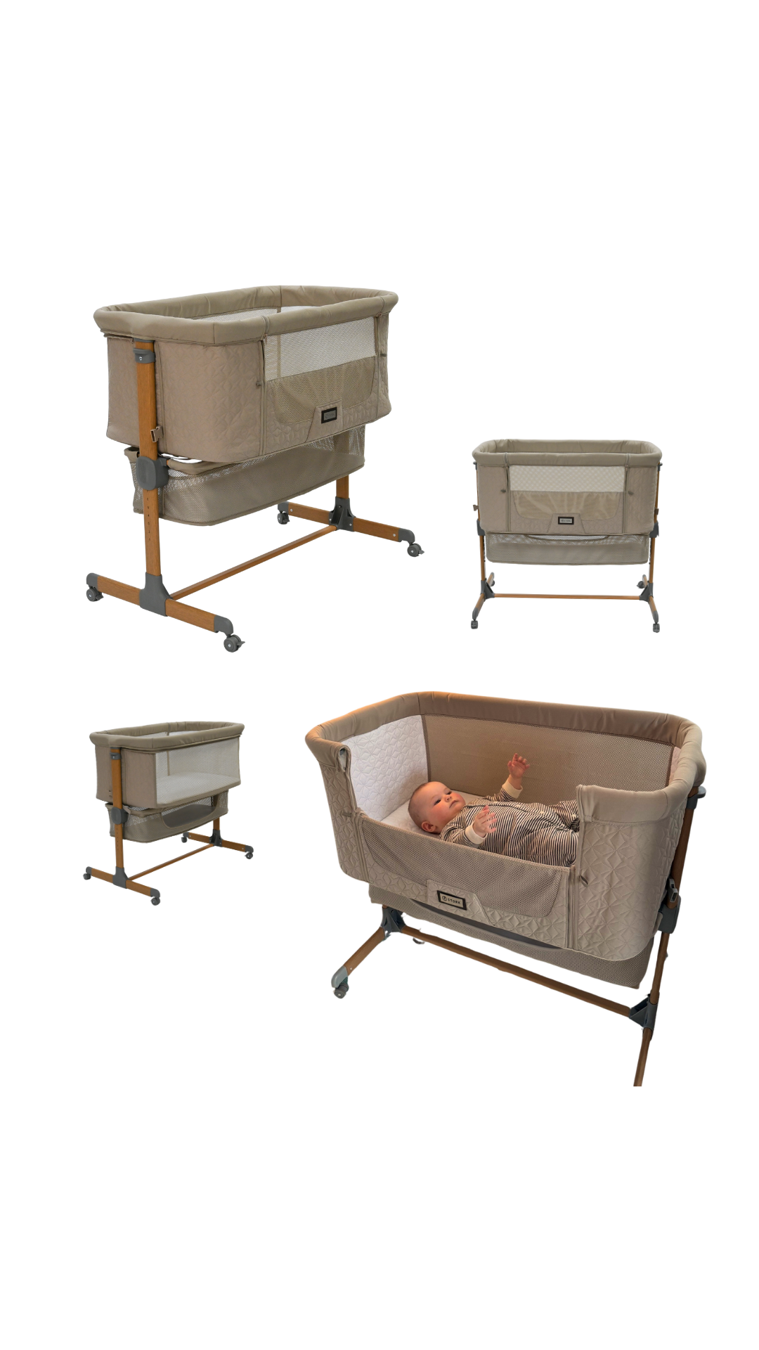 Stork Home Sidebyside vugge - Beige
