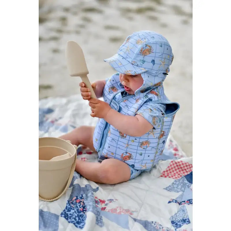 Mikk-Line Svømmevest mønstret - Faded Denim - 1-2 år/11-15 kg