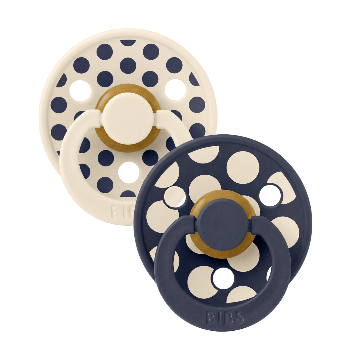 Bibs Studio Colour - Str. 2 - Polka Mix Ivory/Deep Space