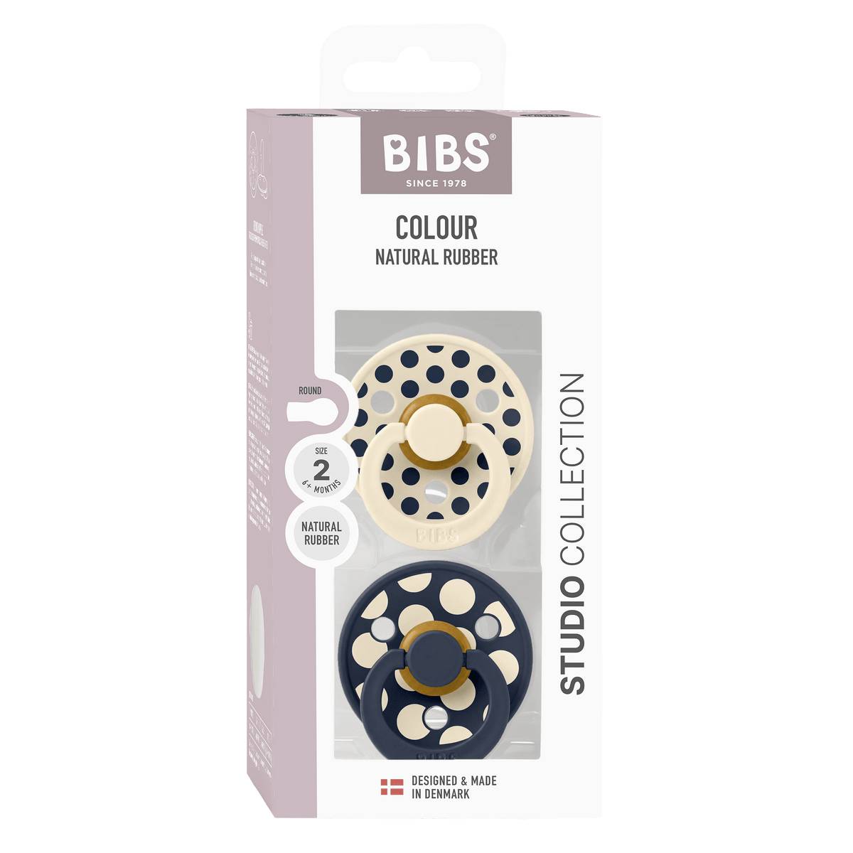 Bibs Studio Colour - Str. 2 - Polka Mix Ivory/Deep Space
