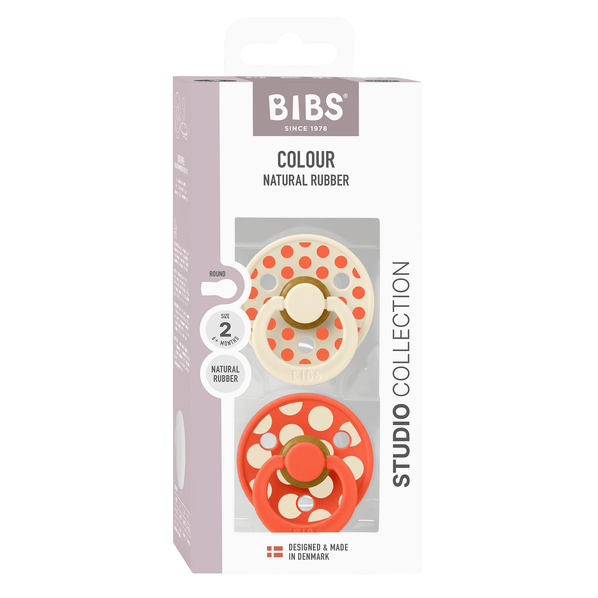 Bibs Studio Colour - Str. 2 - Polka Mix Ivory/Tango