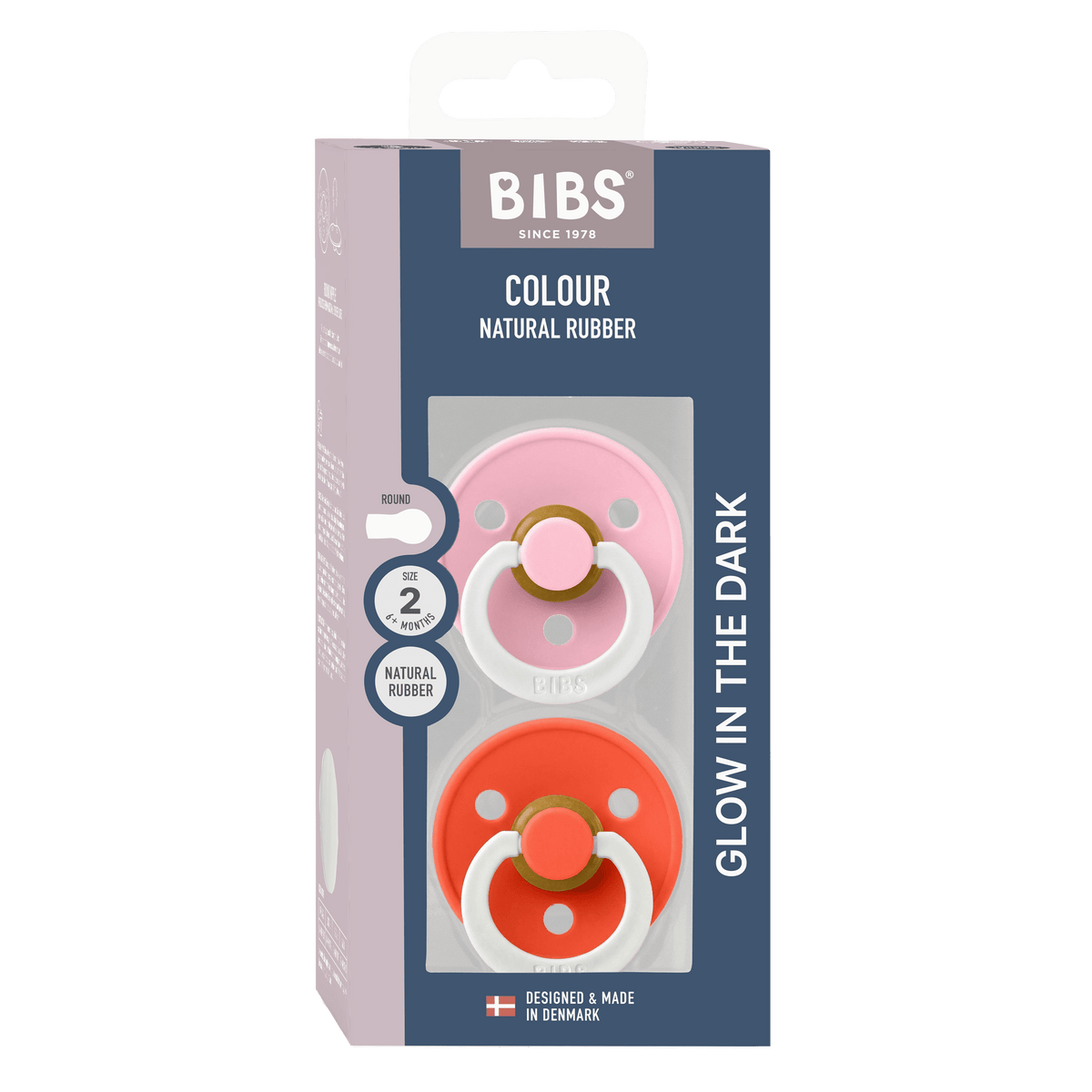 Bibs Colour - Str. 2 - Baby Pink GLOW/Tango GLOW