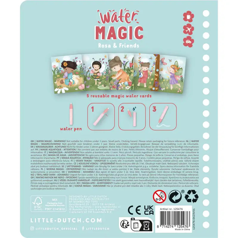 Magisk Vandmalebog Rosa & Friends