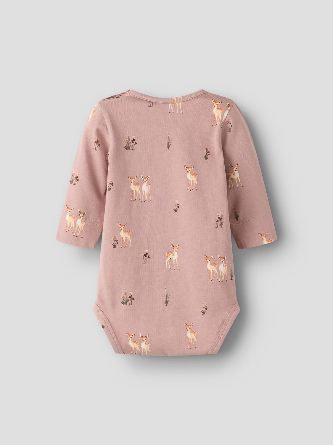 Name It Langærmet body til baby pige med rådyrprint