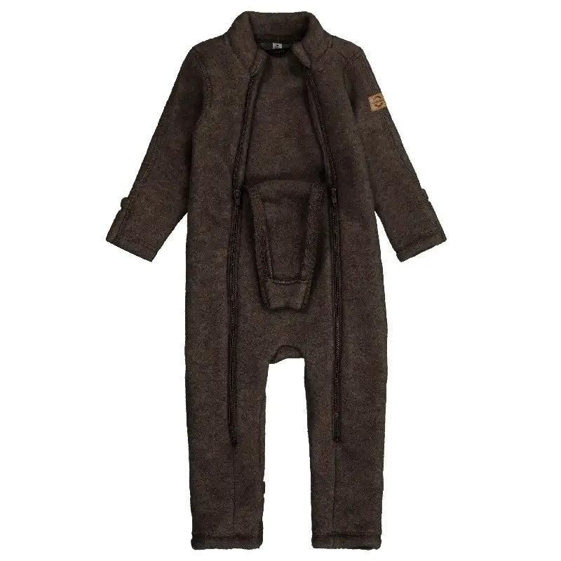 Mikk-Line Ulddragt - Dark Brown Melange - Str. 56-98