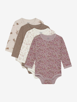 Pippi Langærmet Body 4 stk - Violet Ice