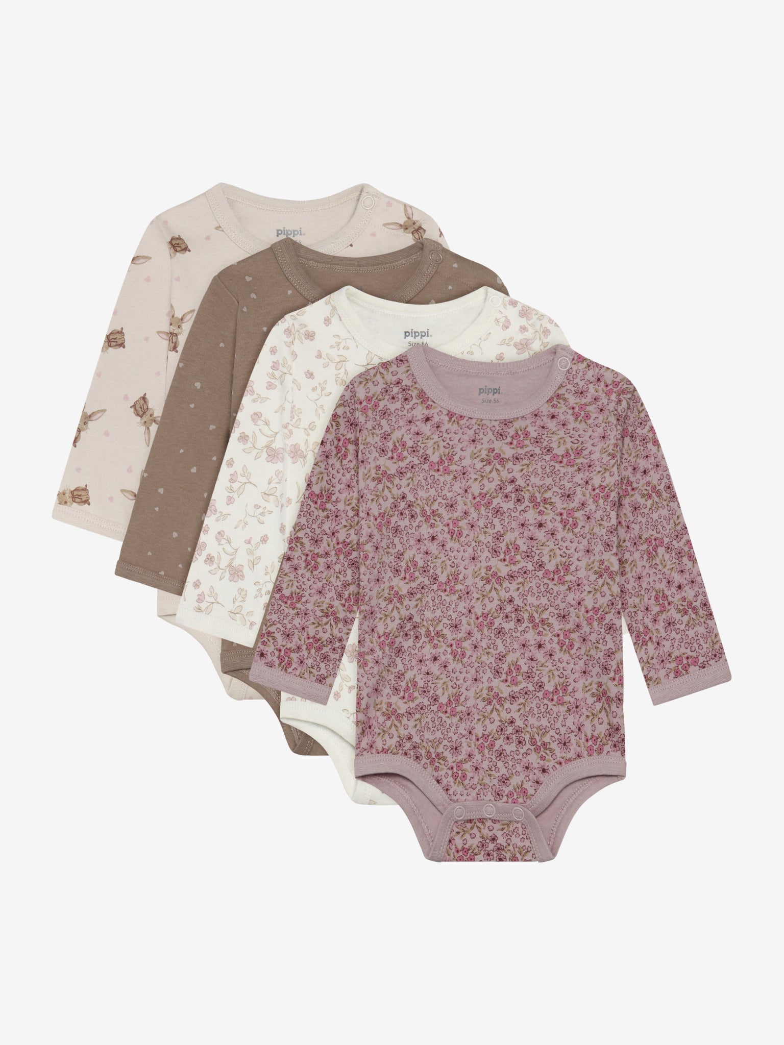 Pippi Langærmet Body 4 stk - Violet Ice