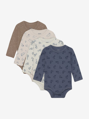 Pippi Langærmet Body 4 stk - Flint Stone