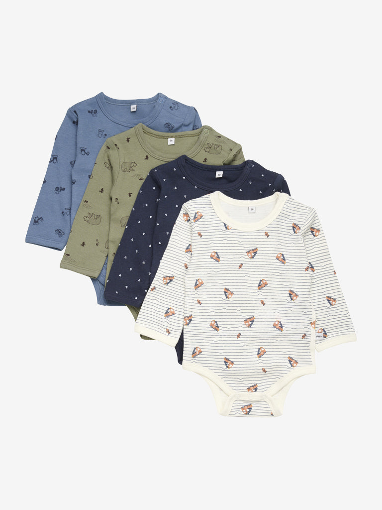 Pippi Langærmet Body 4 stk - Deep Lichen Green