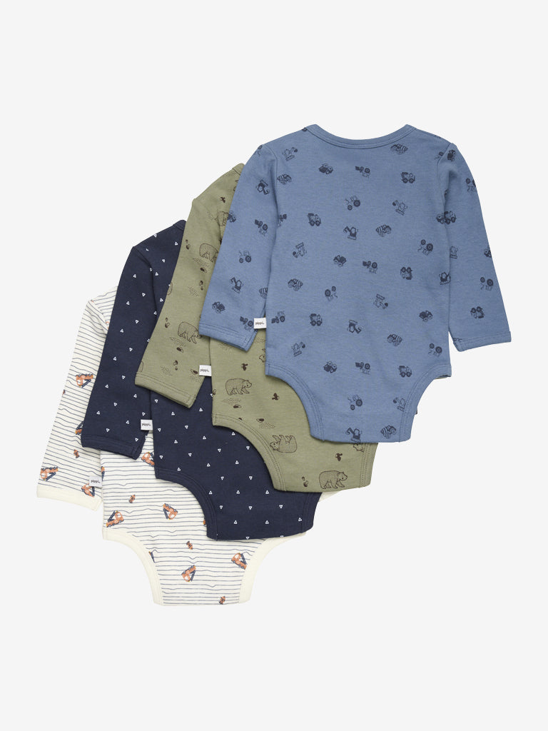 Pippi Langærmet Body 4 stk - Deep Lichen Green